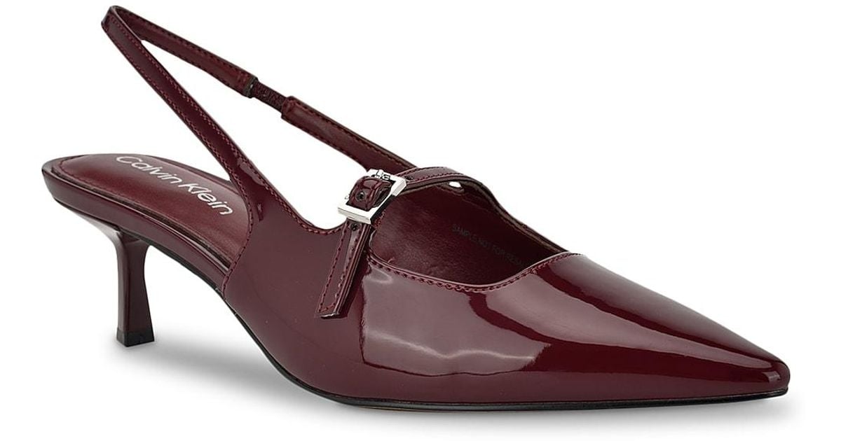 Calvin Klein Kallien Mary Jane Pump in Brown Lyst