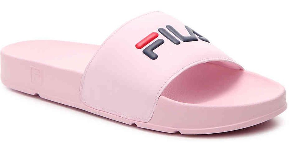 light pink fila slides