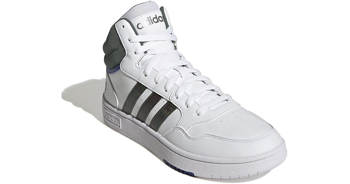adidas Rubber Hoops 3.0 Mid Classic Vintage Basketball Shoe in White