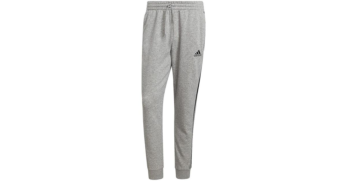 adidas Fleece Essentials French Terry Tapered Cuff 3-stripes Pants in ...
