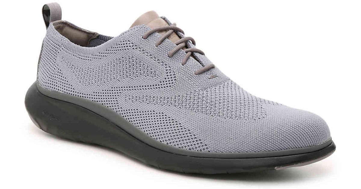 cole haan zerogrand stitchlite gray wingtip oxfords
