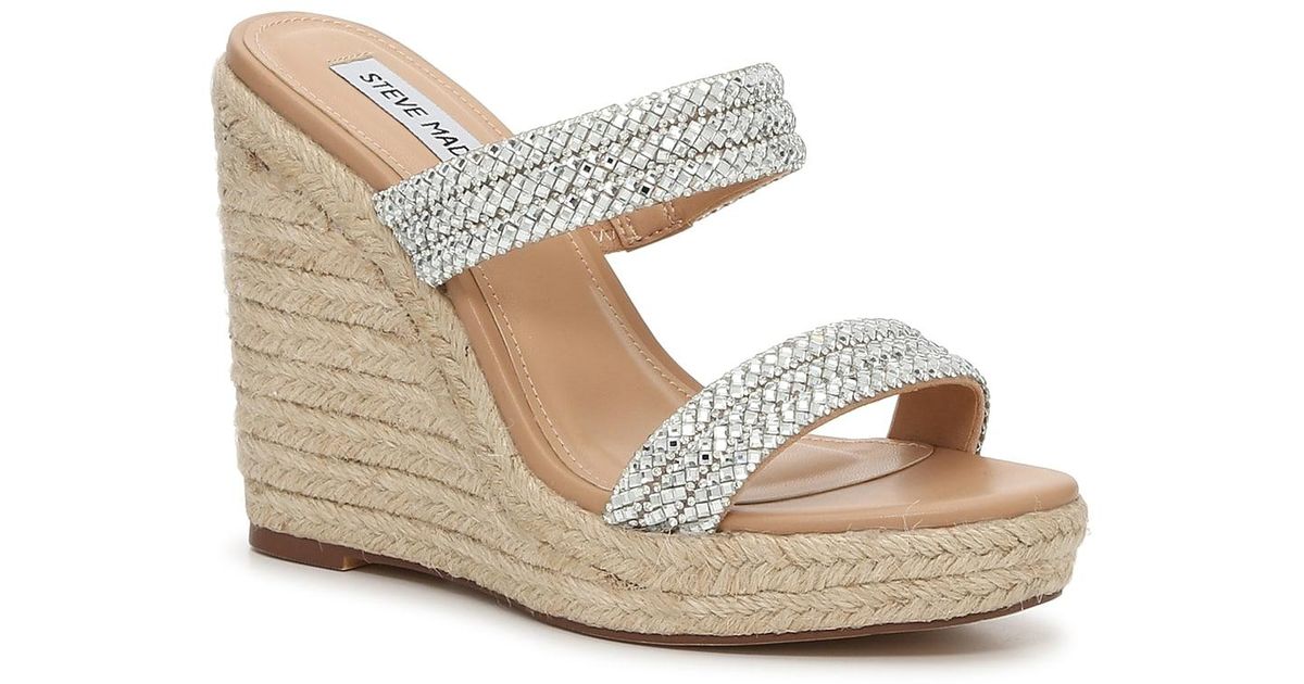 Steve Madden Upton Espadrille Wedge Sandal in White | Lyst