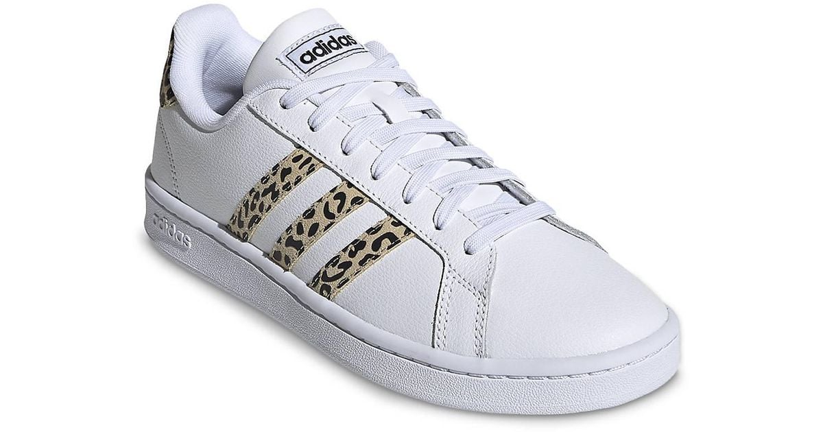 adidas Grand Court Sneaker in Tan/White Leopard Print (White) | Lyst