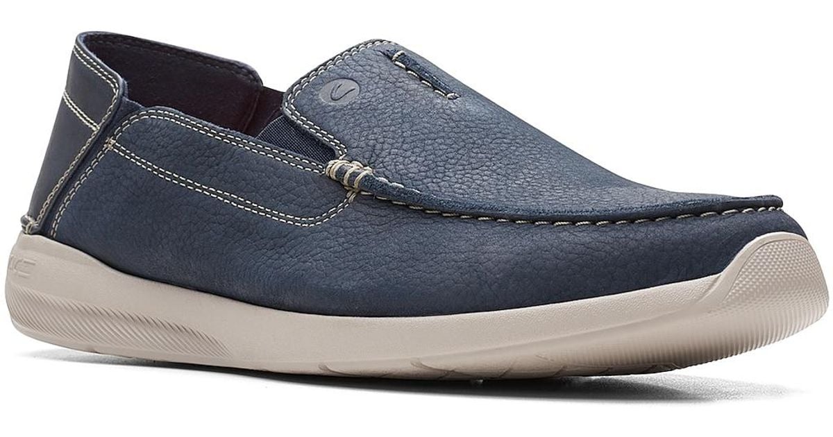 Clarks Leather Gorwin Step Loafer in Navy (Blue) for Men | Lyst