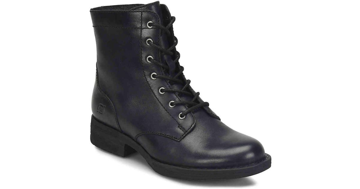 Born Leather Evans Combat Boot in Black 