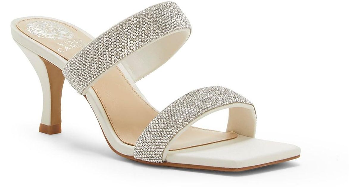 Vince Camuto Aslee Jewel Embellished Suede Square Toe Dress Slides | Dillard's