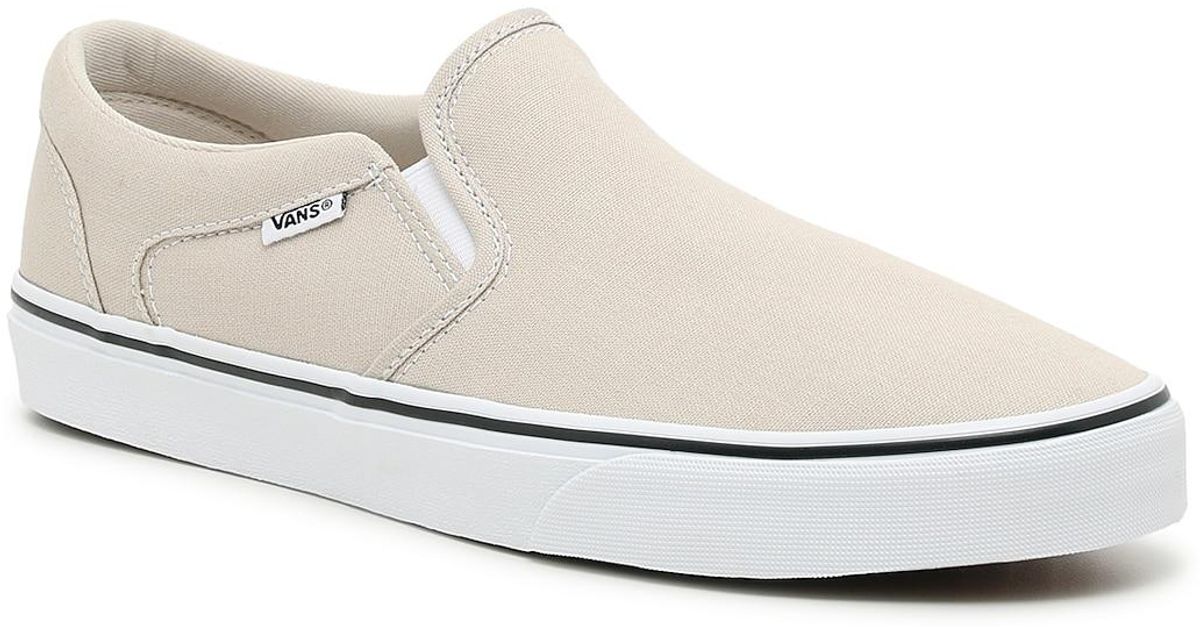 Vans Asher Slip-on Sneaker in White for Men | Lyst