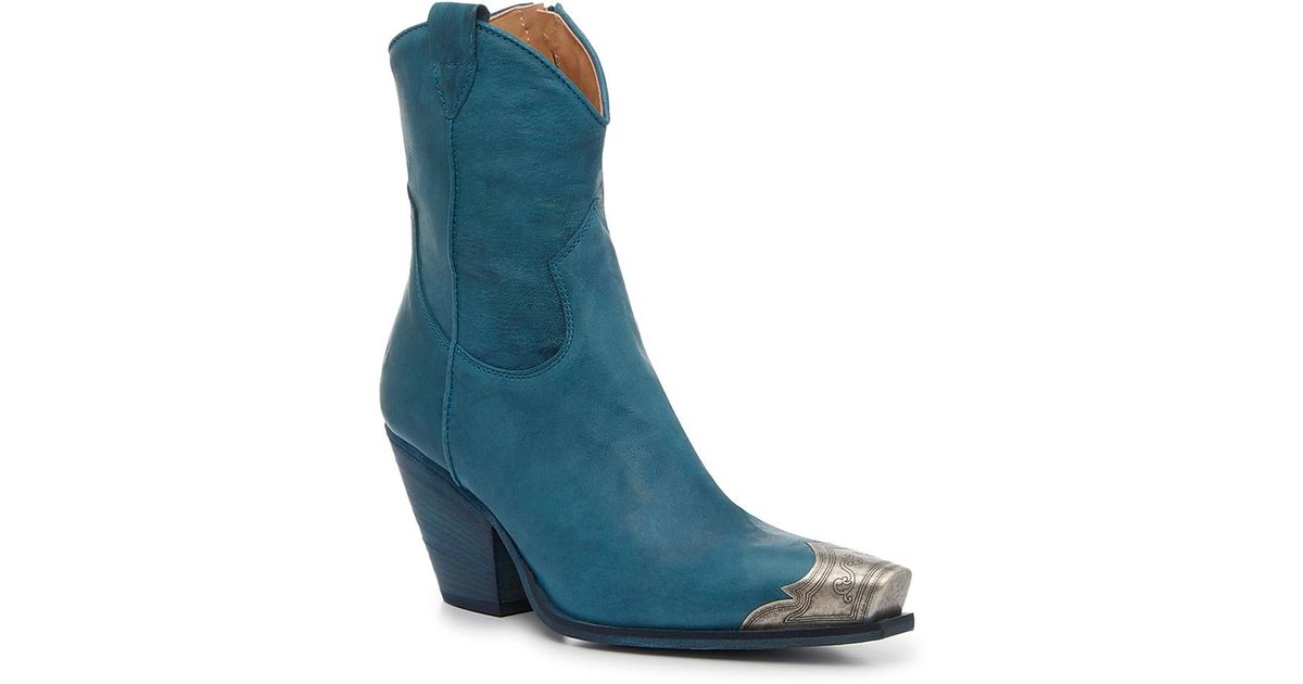 Free People Brayden Western Boot in Blue Lyst