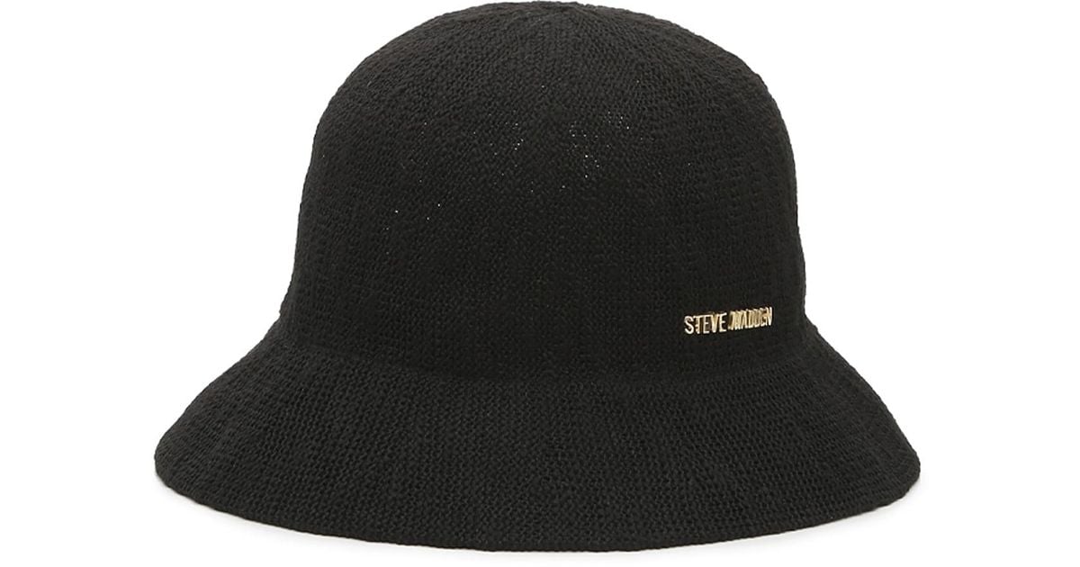 Steve Madden Synthetic Knit Bucket Hat in Black Lyst