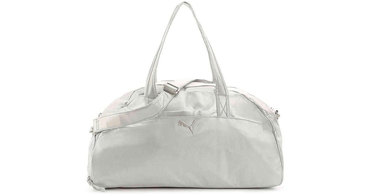puma gym bag silver