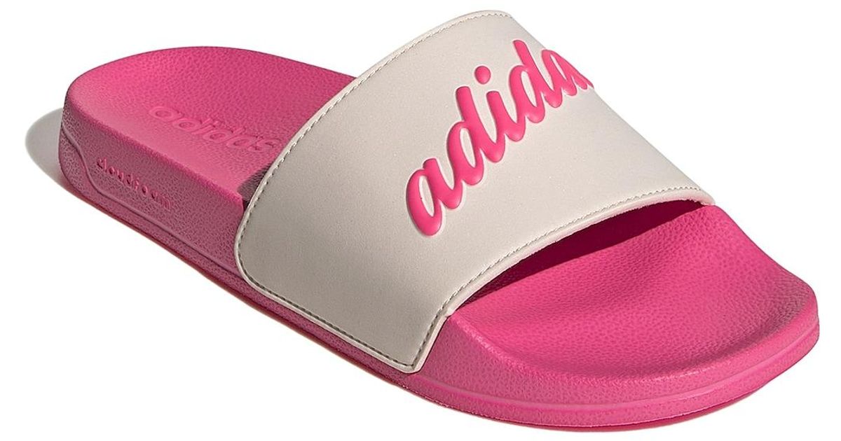 adidas Adilette Shower Slide Sandal in Pink | Lyst