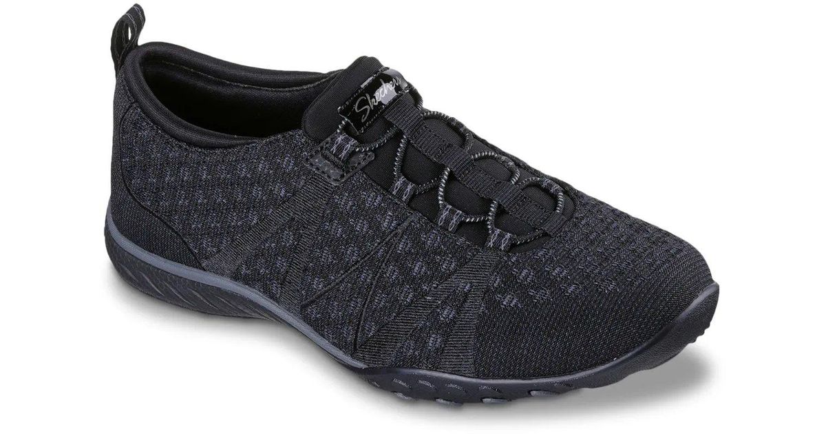 Skechers Breathe Easy Slipon Sneaker in Black Lyst