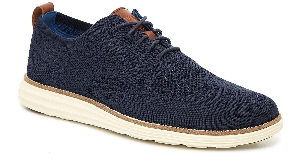 Cole Haan Synthetic Original Grand Stitchlite Wingtip Oxford in Navy ...