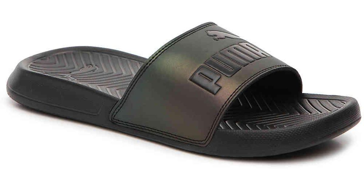 PUMA Synthetic Popcat Swan Slide Sandal in Black - Lyst