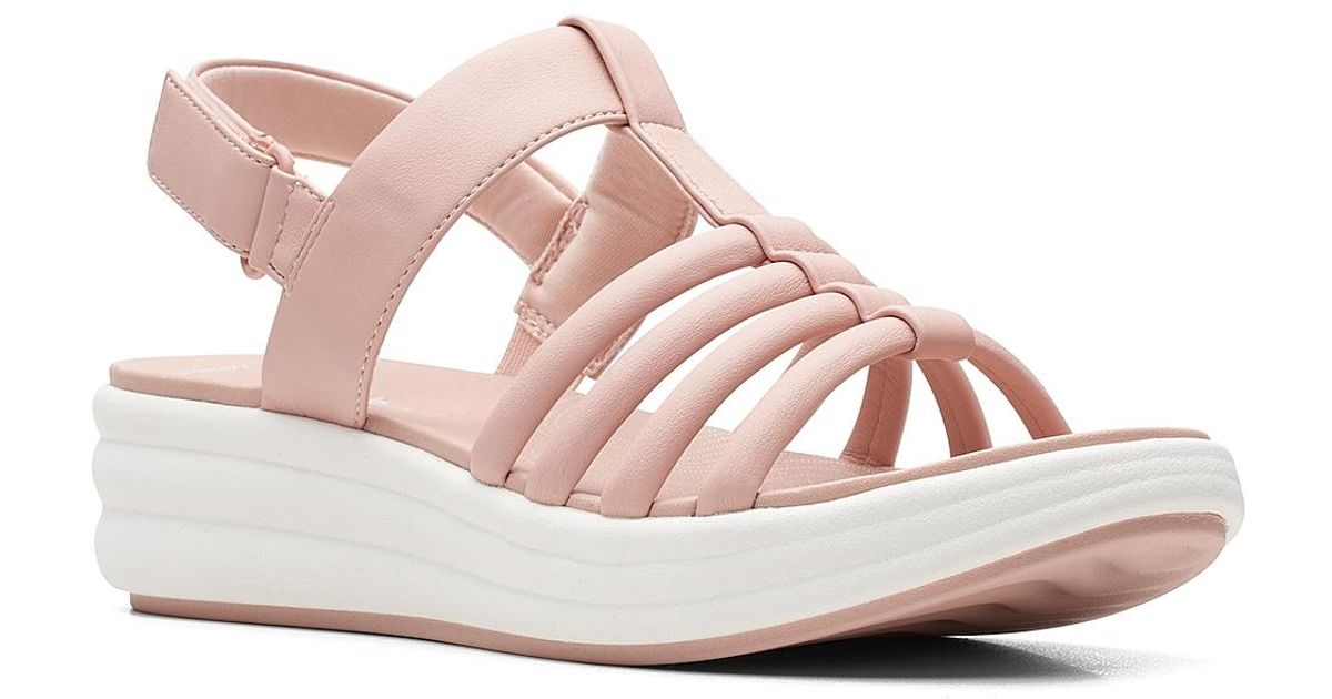 Clarks Synthetic Drift Ease Wedge Sandal in Taupe (Gray) Lyst