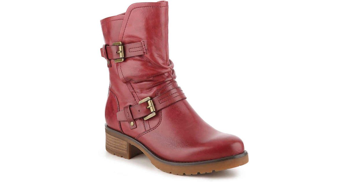 Earth Leather Talus Bootie in Burgundy 