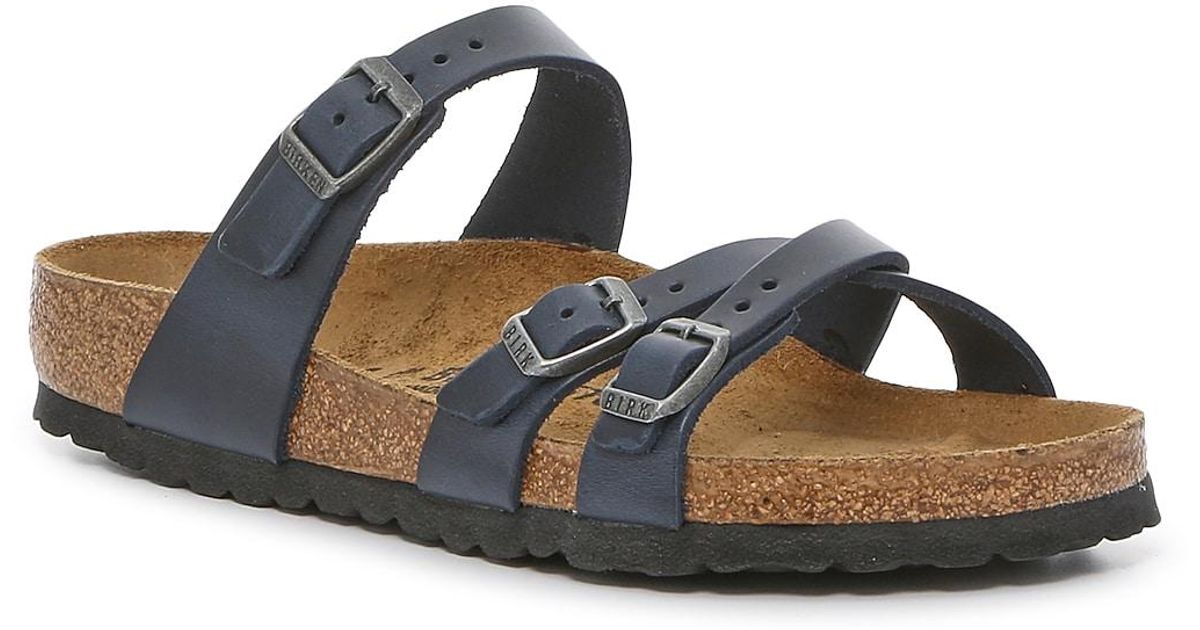 Birkenstock Leather Franca Sandal in Blue | Lyst