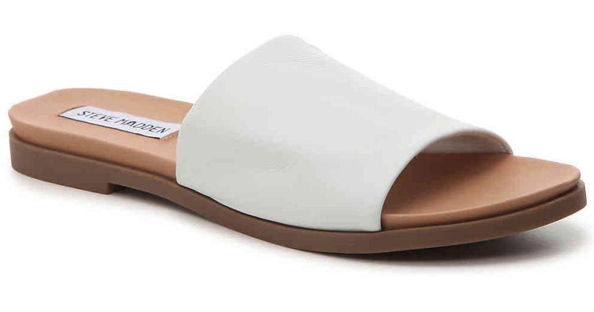 steve madden karolyn flat sandal white