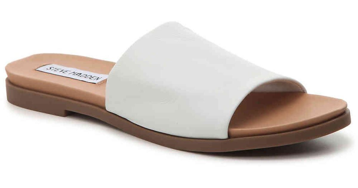 steve madden karolyn flat sandal white