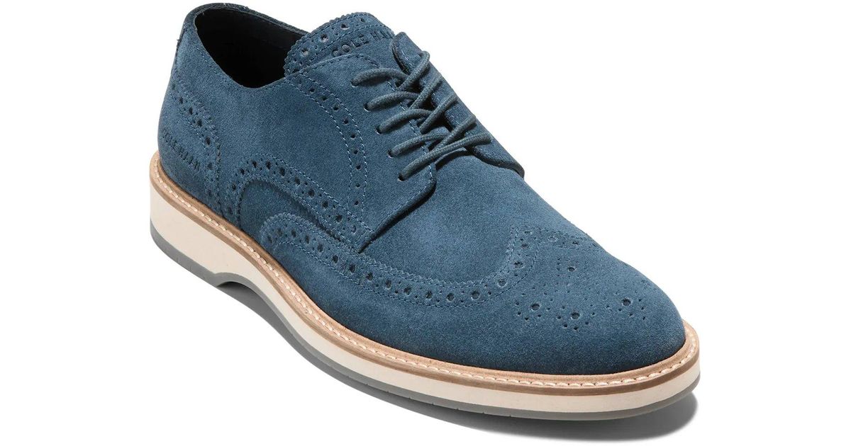 Cole Haan Morse Grand Wingtip Oxford in Blue for Men | Lyst