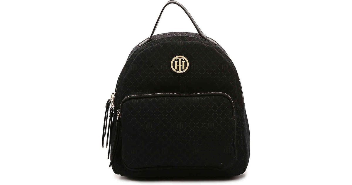 tommy hilfiger black backpack purse