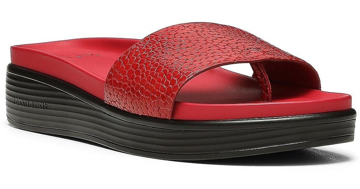 Donald J Pliner Fiji Wedge Sandal in Red Lyst