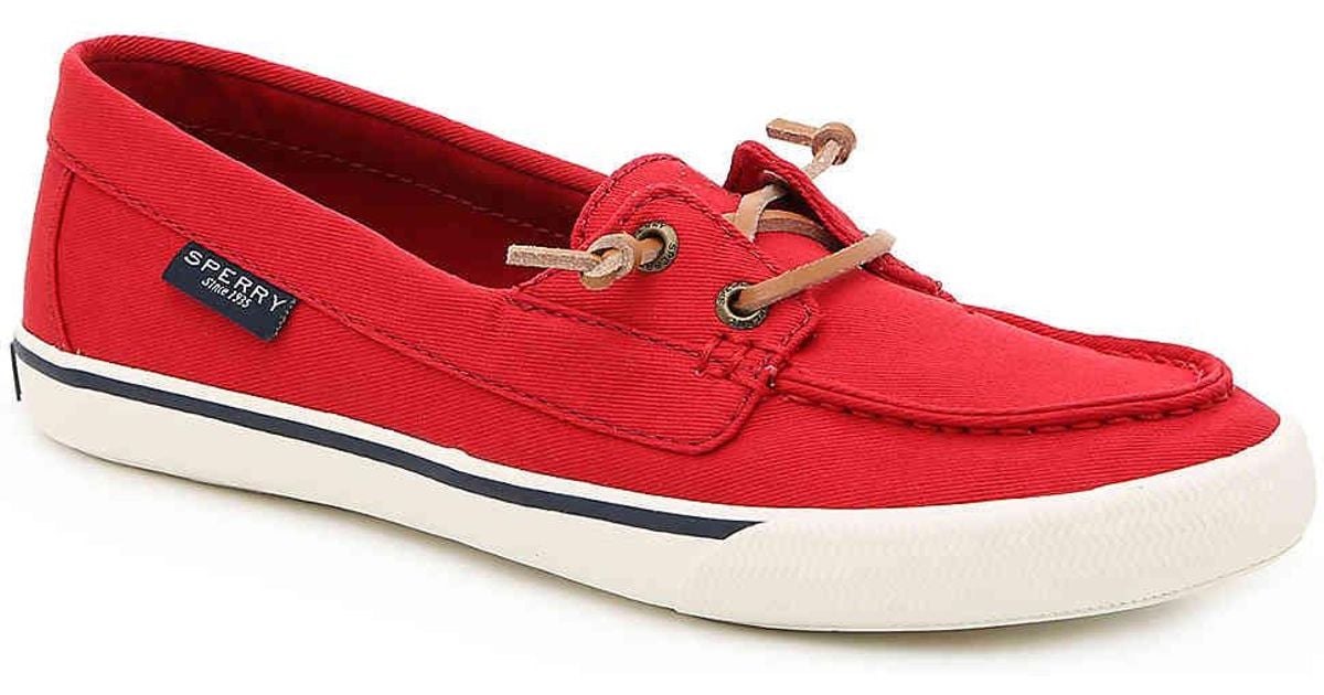 Sperry Top-Sider Canvas Lounge Away Boat Shoe in Red - Save 10% - Lyst