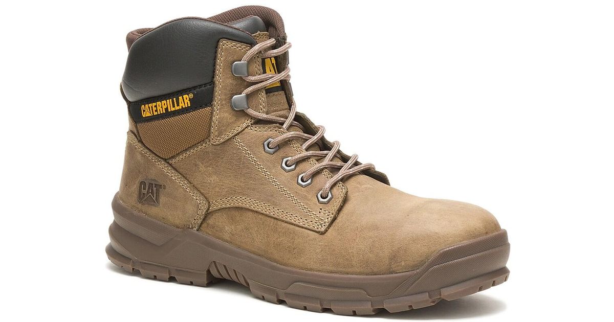 Caterpillar Leather Mobilize Steel Toe Work Boot in Grey (Gray) for Men