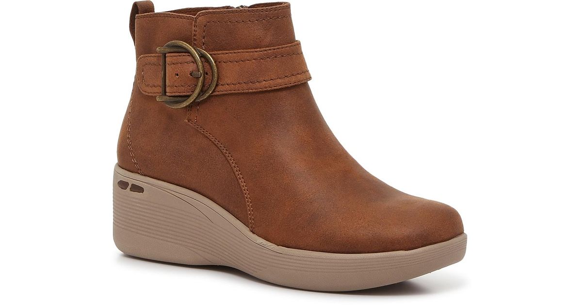 Skechers Pierlite Wedge Bootie in Brown Lyst