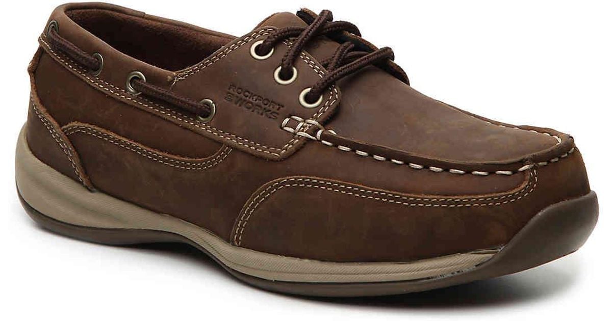 Rockport Leather Works Sailing Club Work Boat Shoe in Brown - Lyst