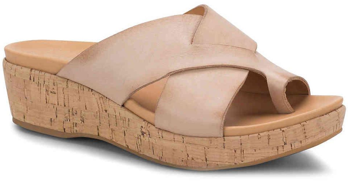 KorkEase Leather Baja Wedge Sandal in Beige (Natural) Lyst
