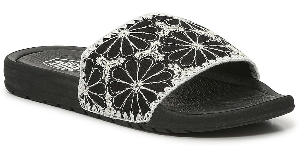 Hey dude chandler slide sandal in black lyst
