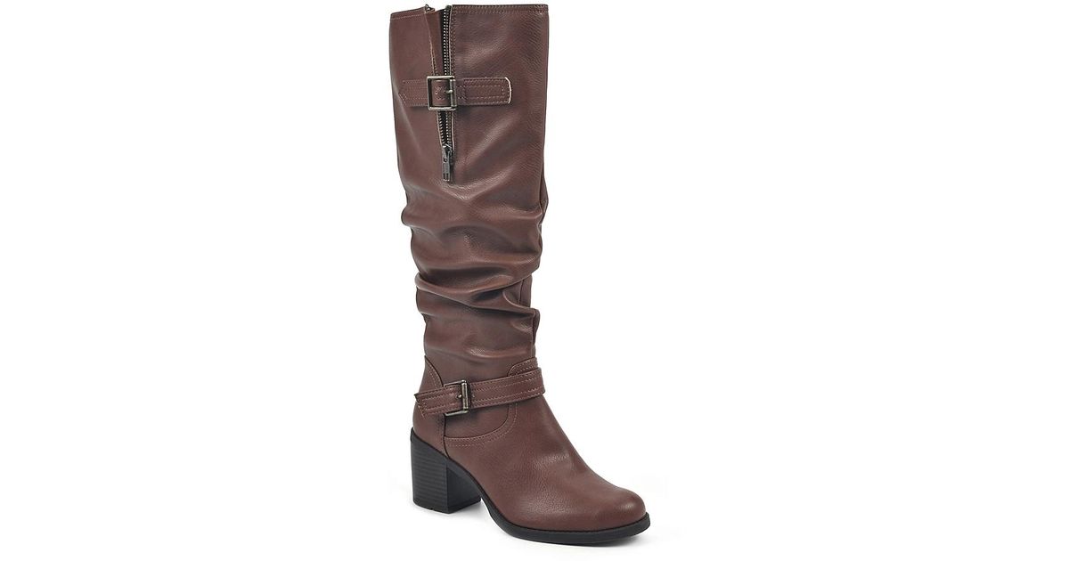 White Mountain Synthetic Desirable Wide Calf Boot in Cognac (Black) Lyst