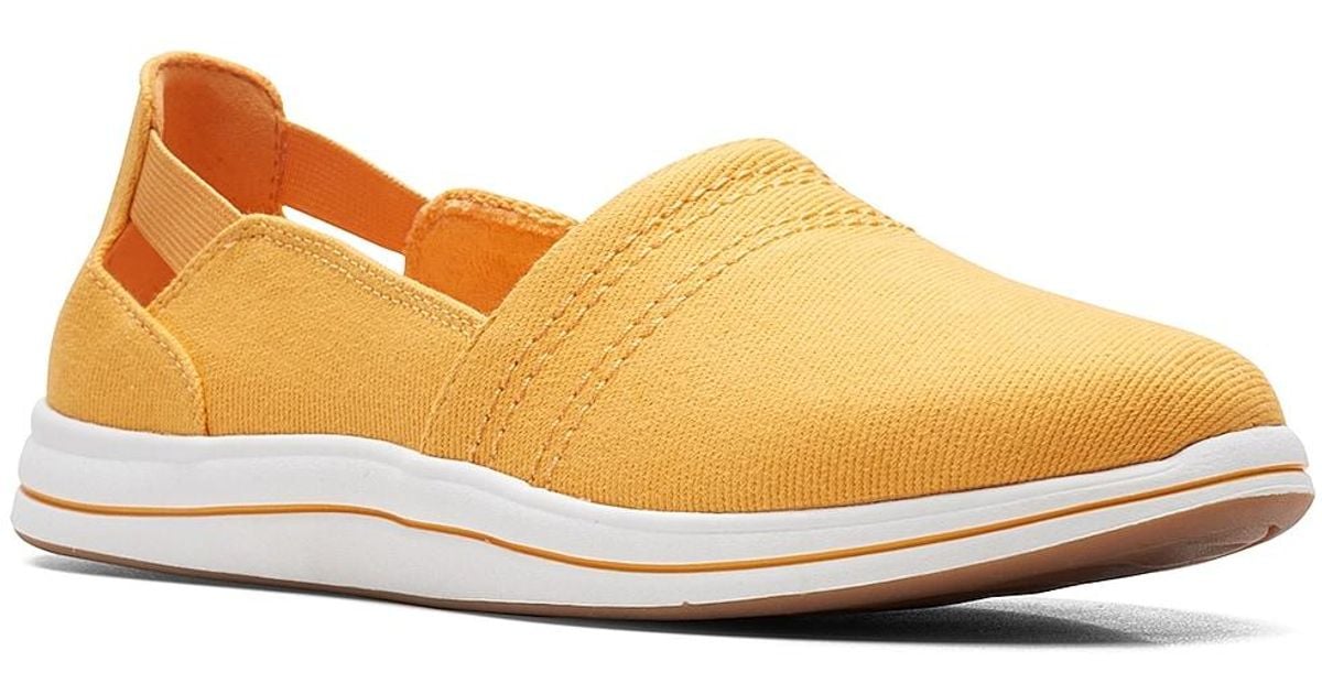 Clarks Canvas Breeze Step Slip-on in Yellow | Lyst
