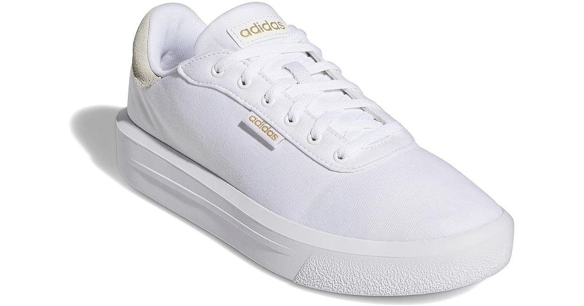 adidas Cotton Court Platform Sneaker in White Lyst adidas Cotton Court Platform Sneaker in White Lyst