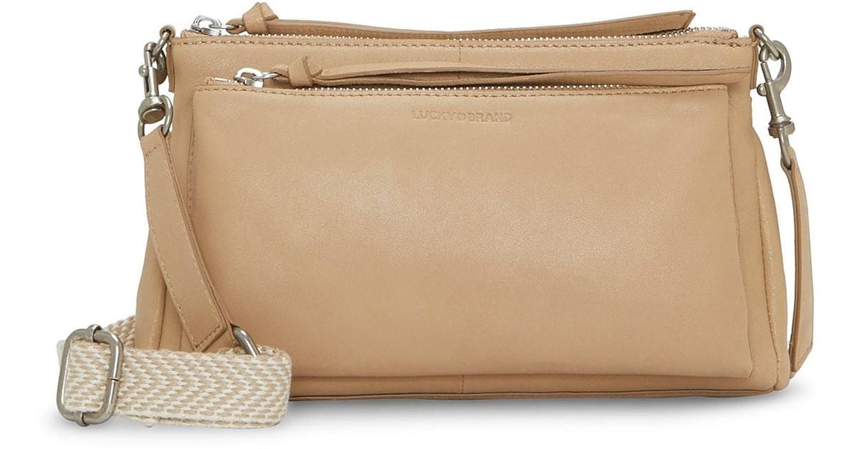 Lucky Brand Koda Leather Crossbody Bag in Beige (Natural) Lyst