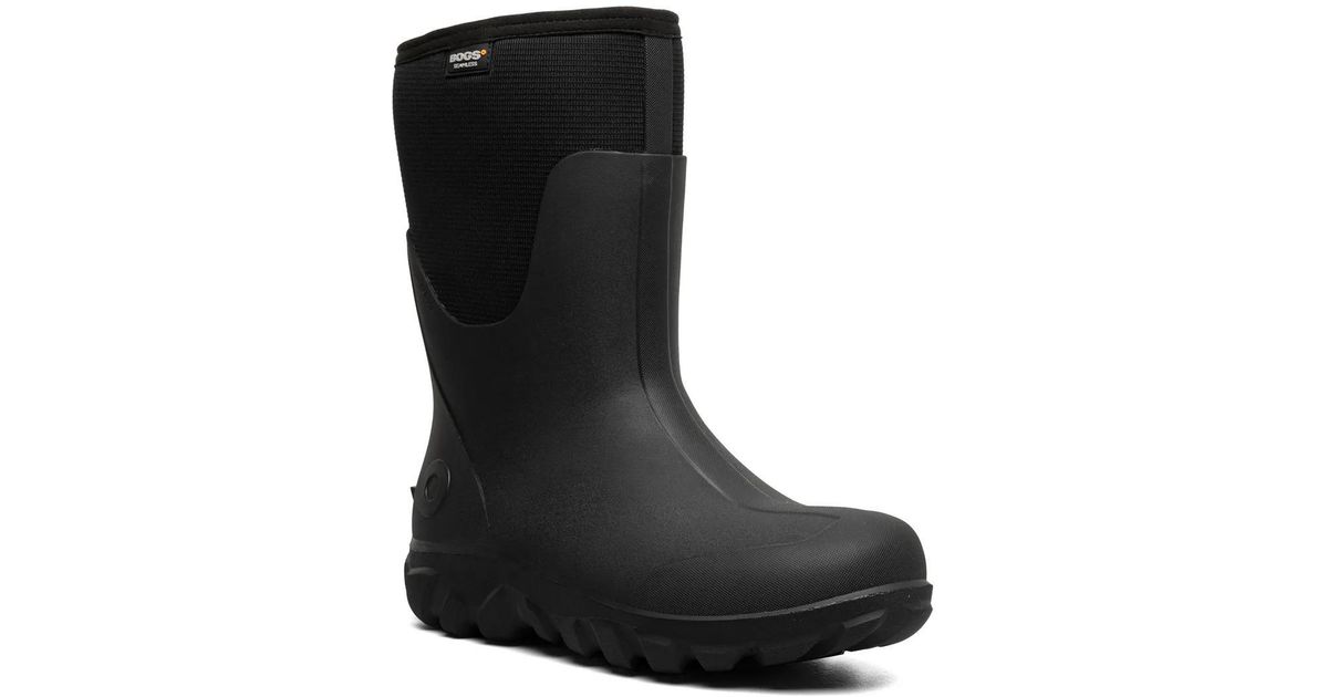 Bogs Classic Seamless Mid Rain Boot in Black for Men | Lyst