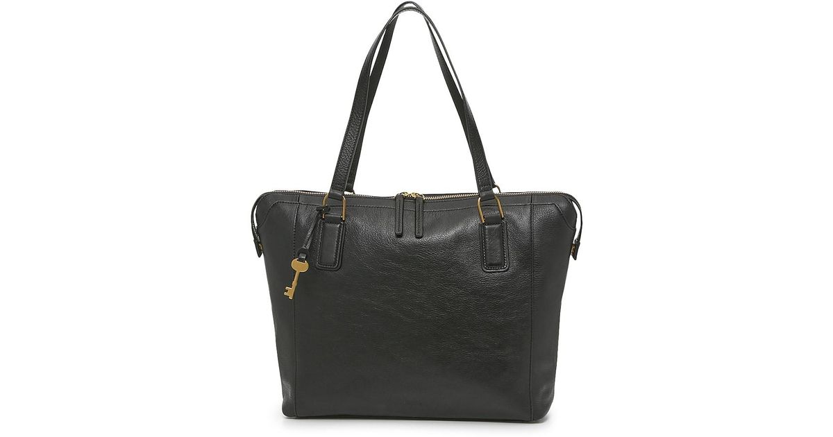 Fossil Leather Jacqueline Tote in Black Lyst