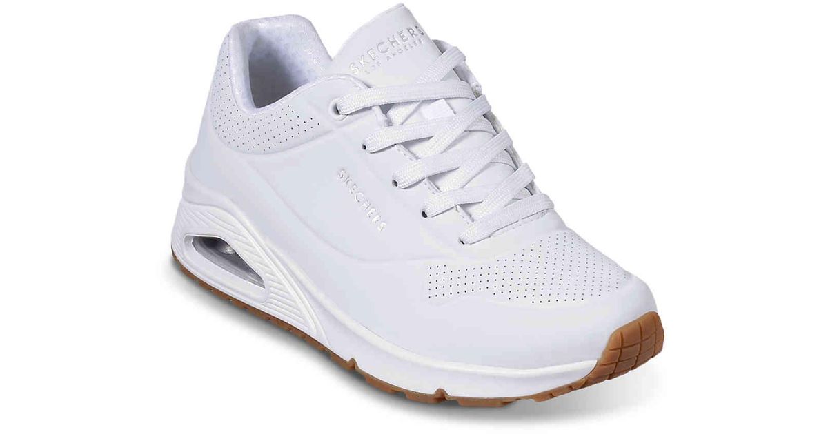 Skechers Leather 's Uno -stand On Air Trainers in White - Lyst