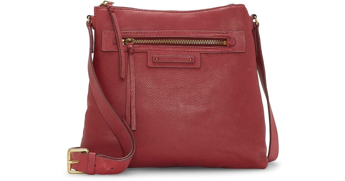 Lucky Brand Donn Leather Crossbody Bag in Dark Red (Red) Lyst