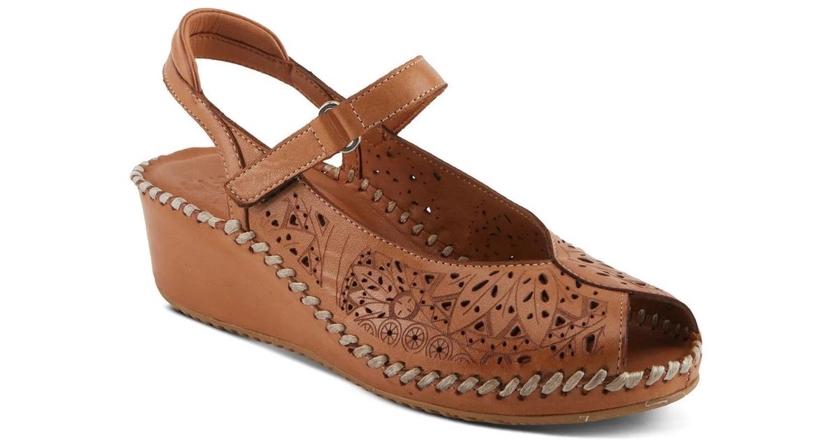 Spring Guide Wedge Spring Step Santonio Wedge Sandal in Brown | Lyst