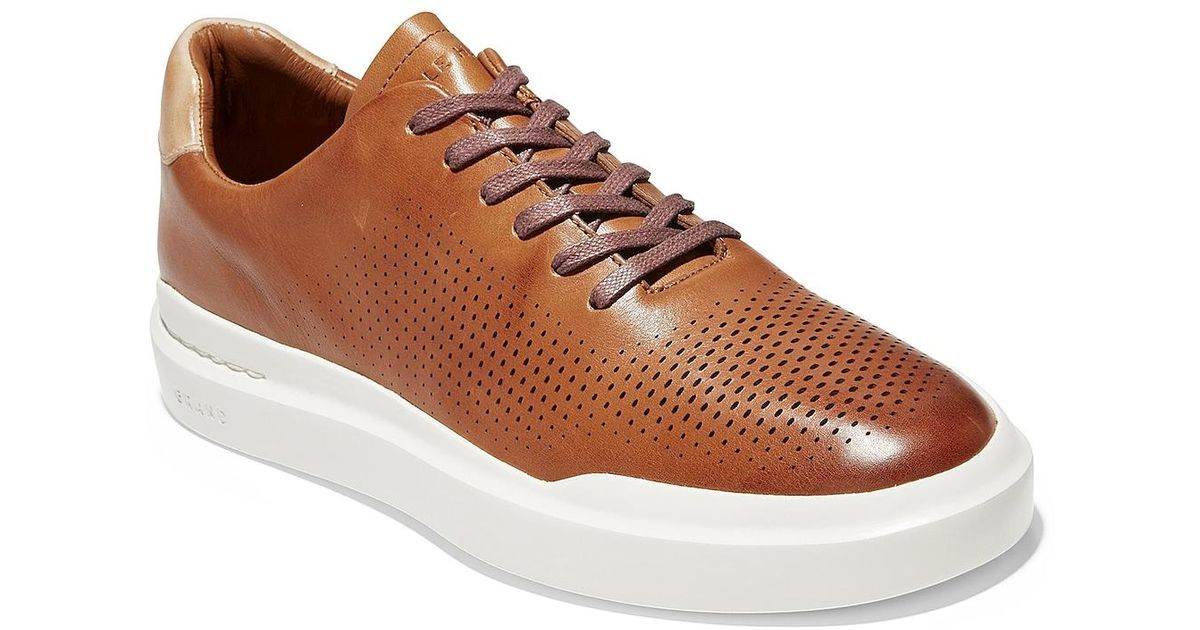 cole haan grandpro cognac sneakers