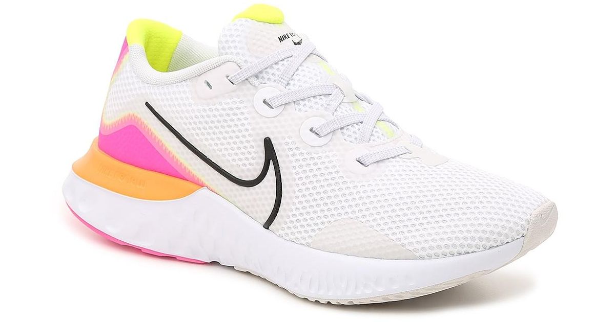 Nike Rubber Renew Run Running Shoes in White/Pink/Orange (White) | Lyst