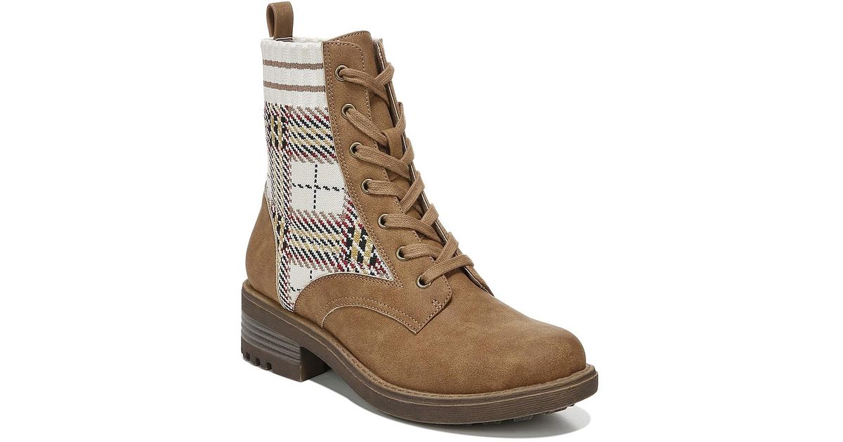 LifeStride Synthetic Knockout Combat Boot in Brown Lyst