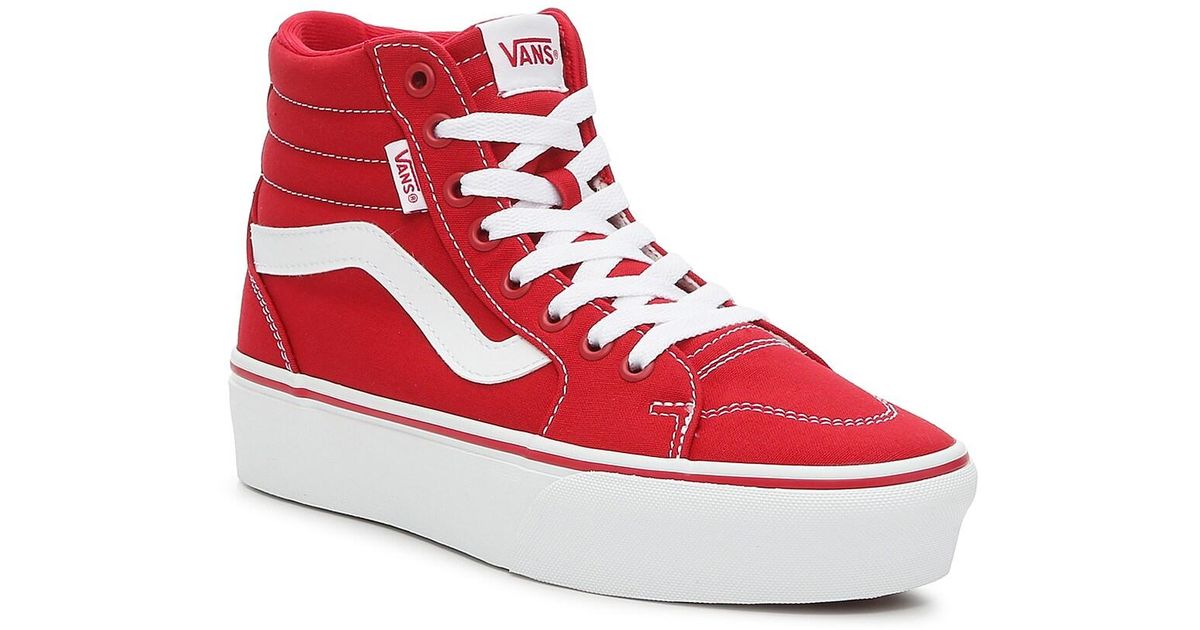 Vans Canvas Filmore Hightop Platform Sneaker in Red Lyst