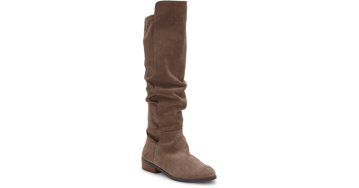 Lucky Brand Suede Calypso Wide Calf Overtheknee Boot in Brown Lyst