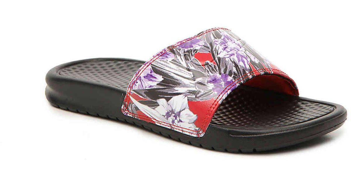 nike sandals with flowers