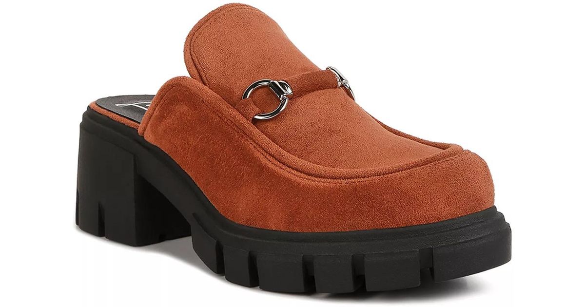 LONDON RAG Prosper Platform Mule in Brown | Lyst