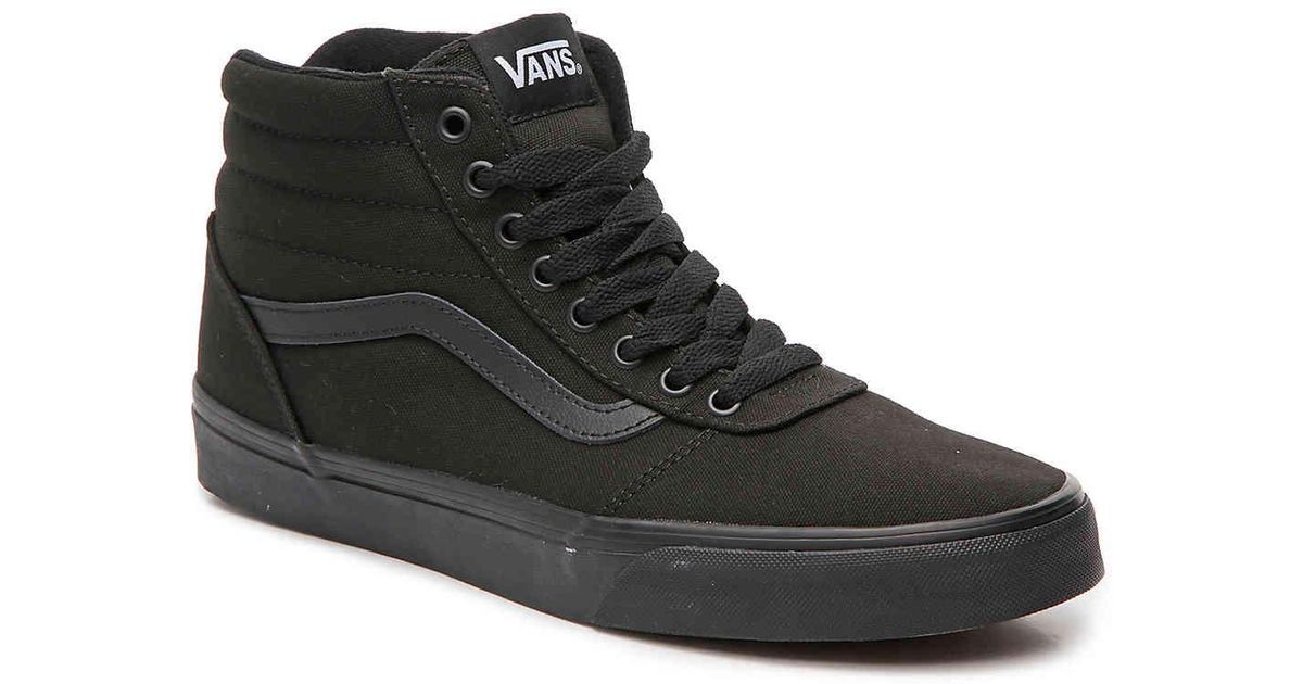 vans black canvas high tops