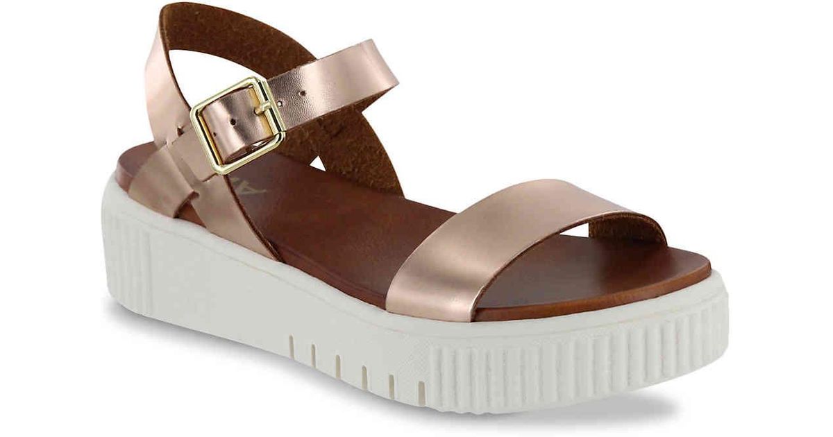 mia platform sandals rose gold